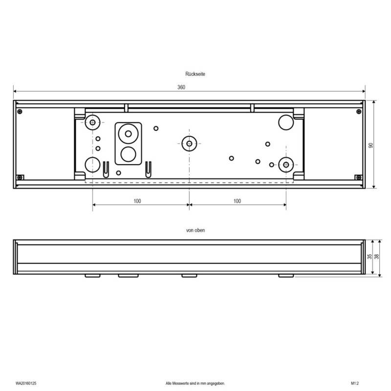 EVN Lichttechnik LED-Wandleuchte WA20160125 16 W, 113 lm/W, 1800 lm, 360 mm, 38 90 mm