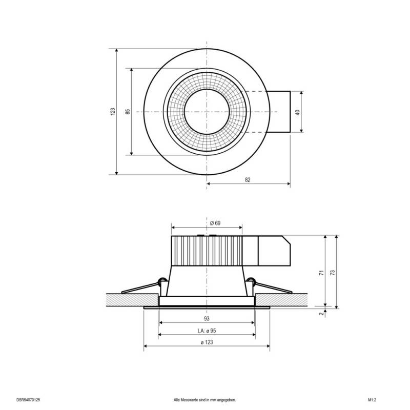 EVN LED-Deckeneinbaustrahler IP54 5/7,5W 3K-4K 639-917lm rund weiß