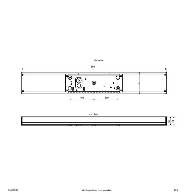 EVN Lichttechnik LED-Wandleuchte WA20250125 25 W, 108 lm/W, 2700 lm, 600 mm, 38 90 mm