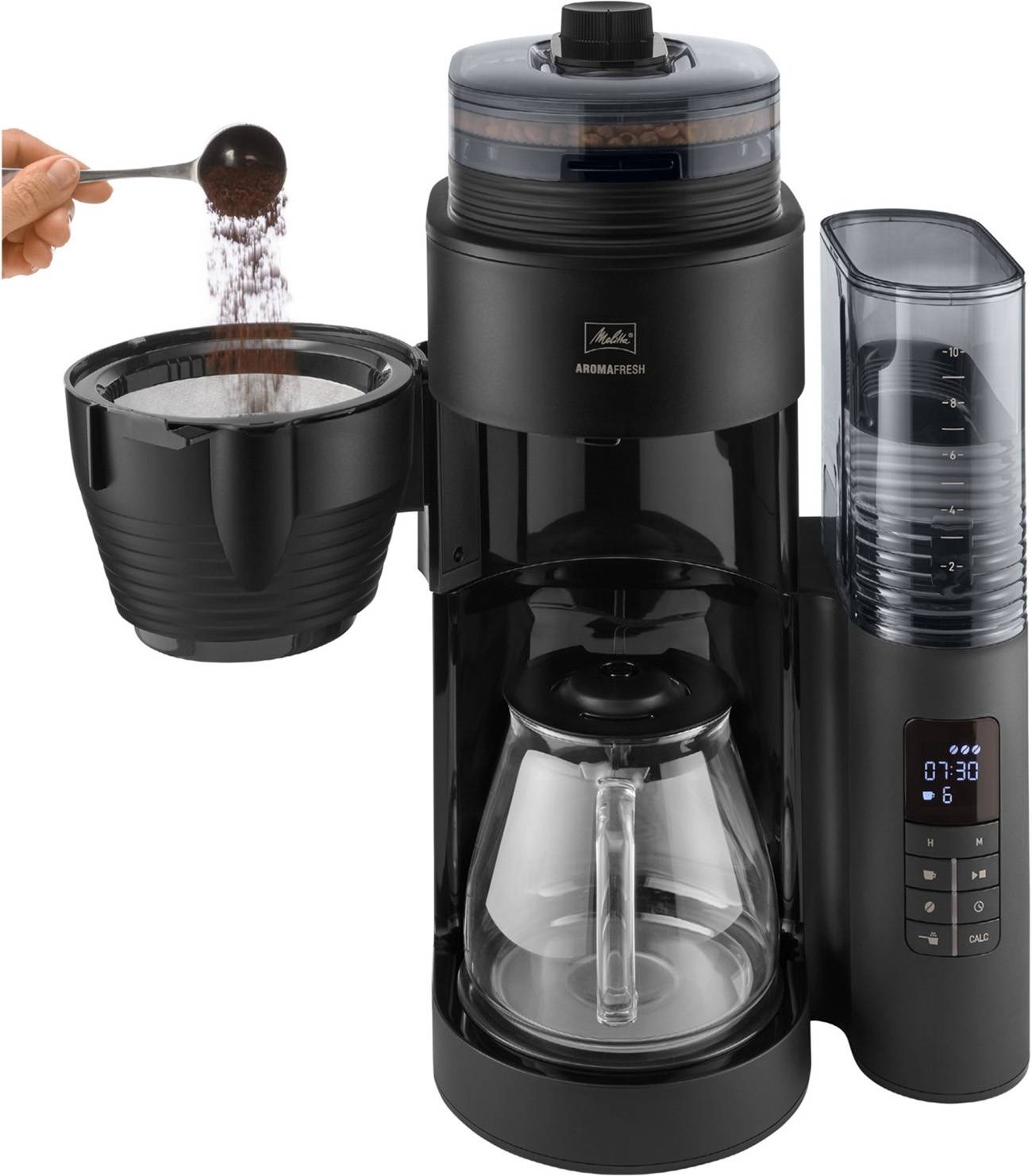 Melitta AromaFresh 1,25 L Filterkaffeemaschine mit Mahlwerk