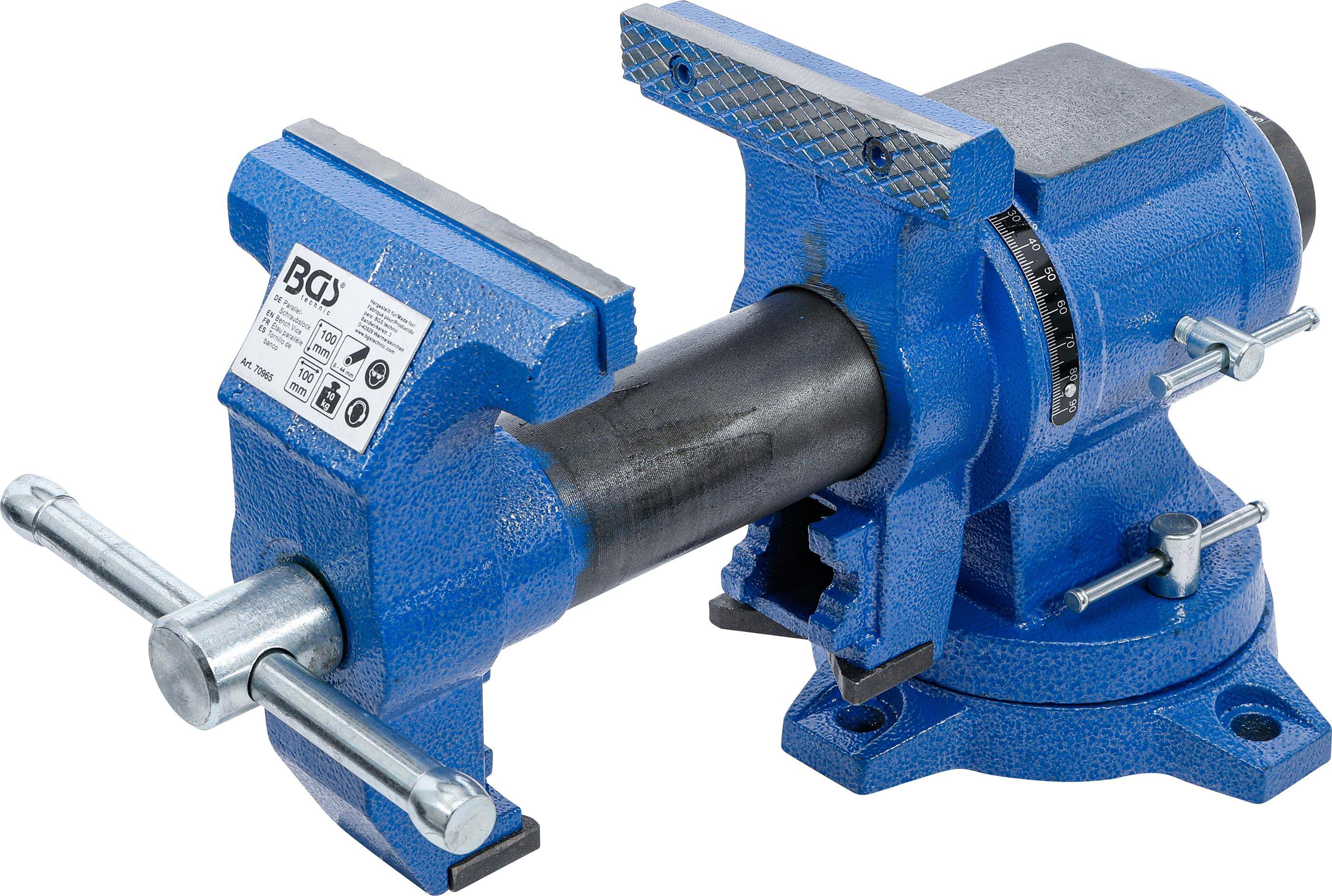 BGS technic Parallel-Schraubstock | 100 mm Spannbacken | 360° drehbar