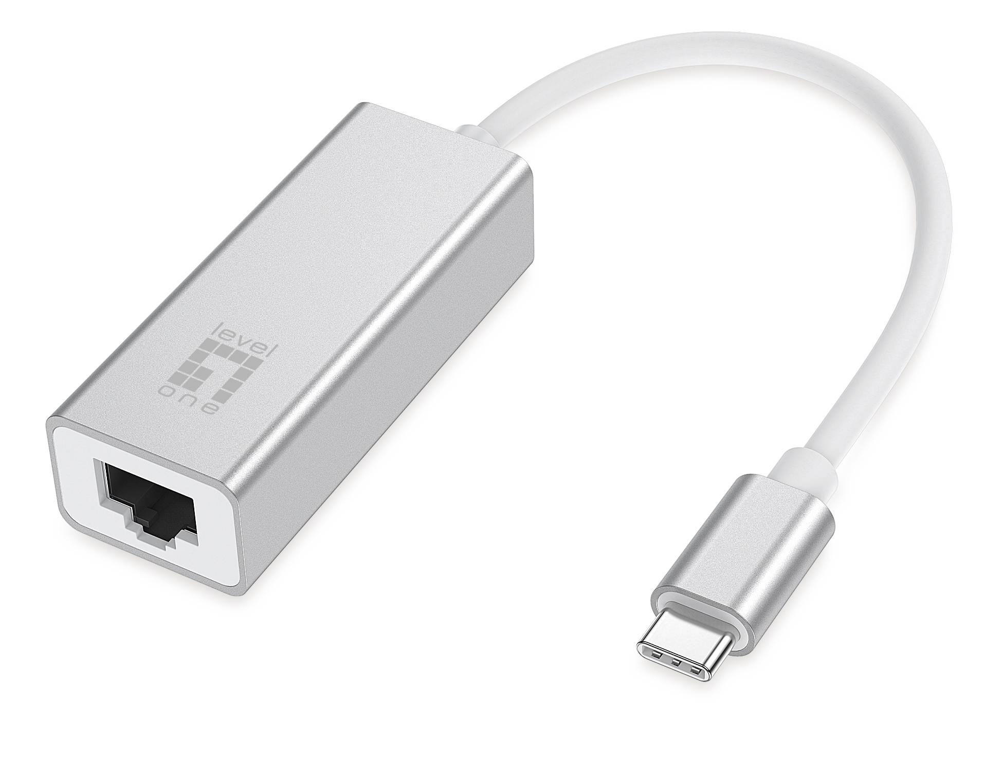 LevelOne Adapter USB-C -> RJ45 10/100/1000 0.15m - Adapter - Digital/Daten