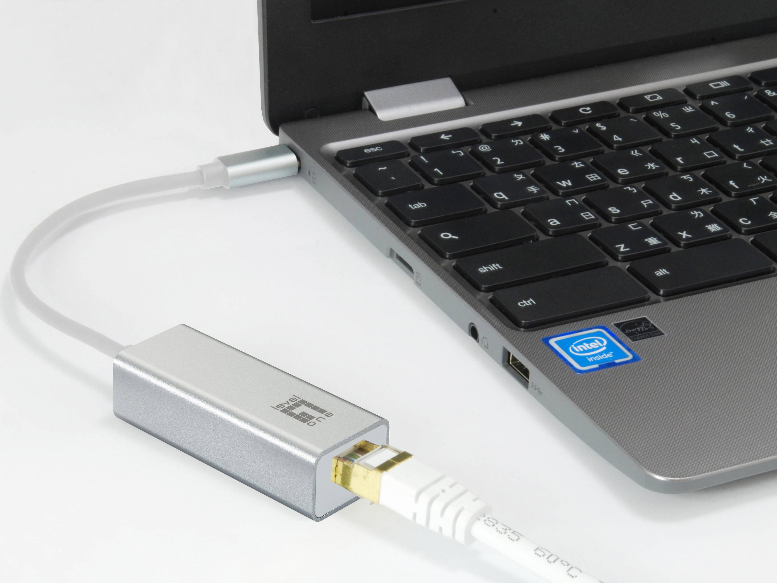 LevelOne Adapter USB-C -> RJ45 10/100/1000 0.15m - Adapter - Digital/Daten