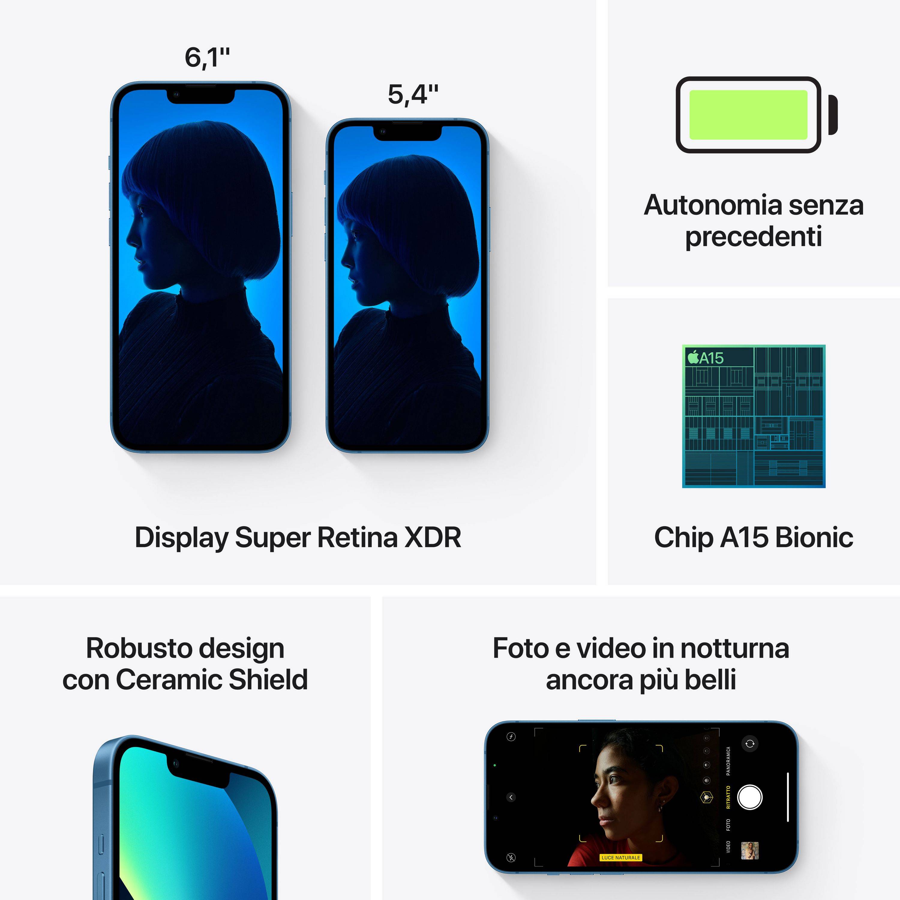 Apple iPhone 13 mini - 13,7 cm (5.4 Zoll) - 2340 x 1080 Pixel - 128 GB - 12 MP - iOS 15 - Blau
