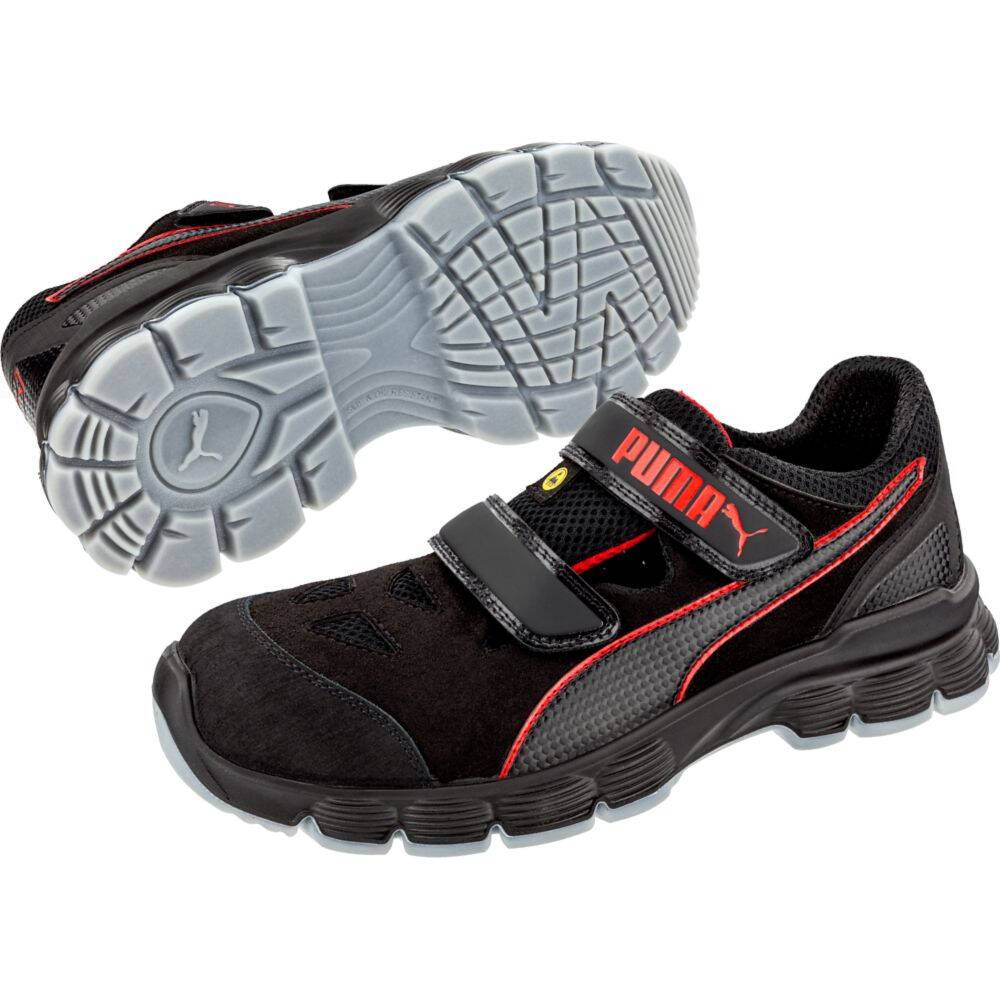 Puma AVIAT LOW bequeme Sicherheitssandale S1P schwarz/rot Gr. 41