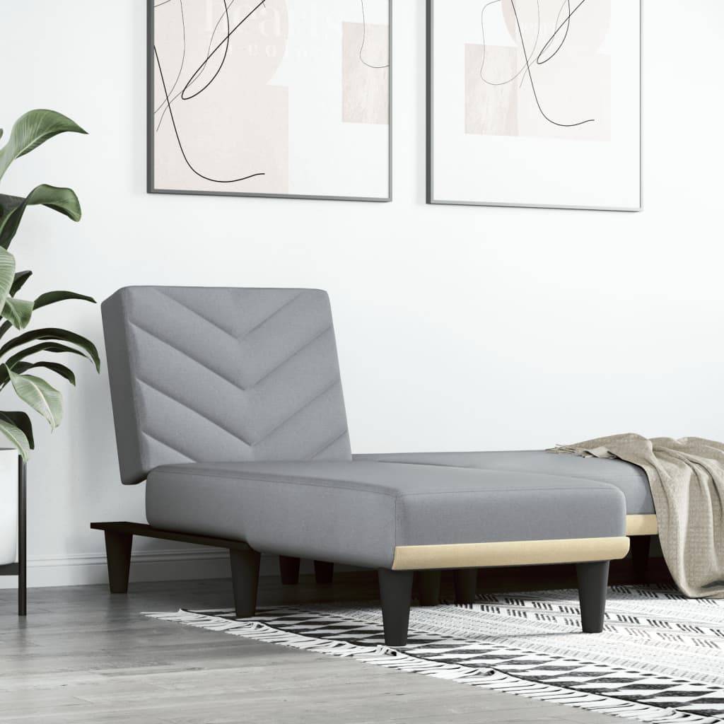 vidaXL Chaiselongue Hellgrau Stoff
