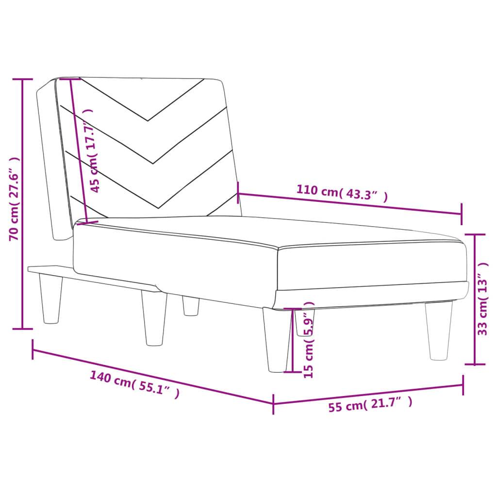 vidaXL Chaiselongue Hellgrau Stoff