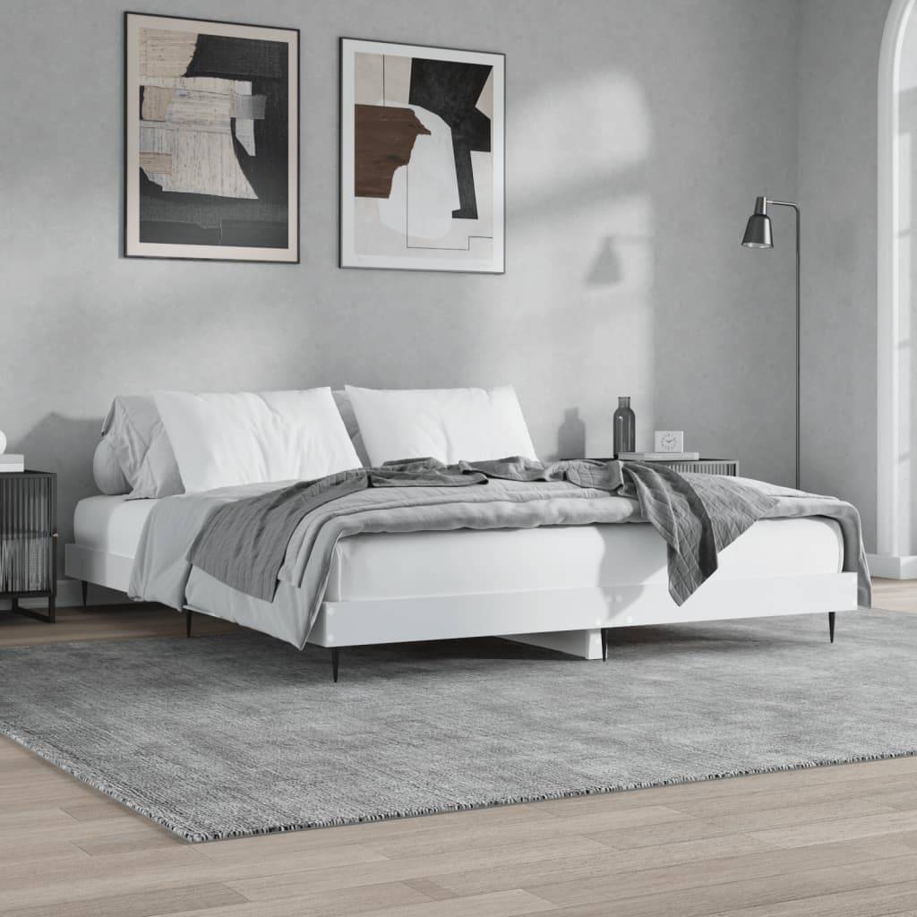 vidaXL Bettgestell Weiß 150x200 cm Holzwerkstoff