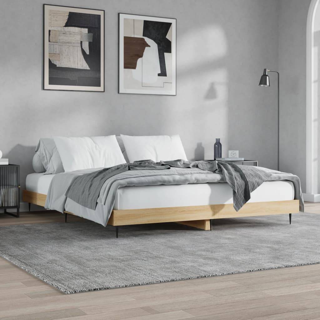 vidaXL Bettgestell ohne Matratze Sonoma-Eiche 120x200 cm Holzwerkstoff
