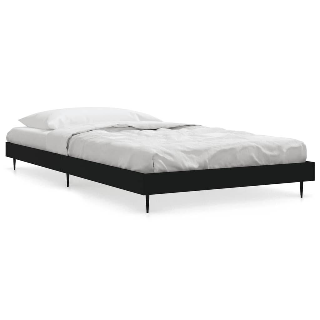 vidaXL Bettgestell Schwarz 100x200 cm Holzwerkstoff
