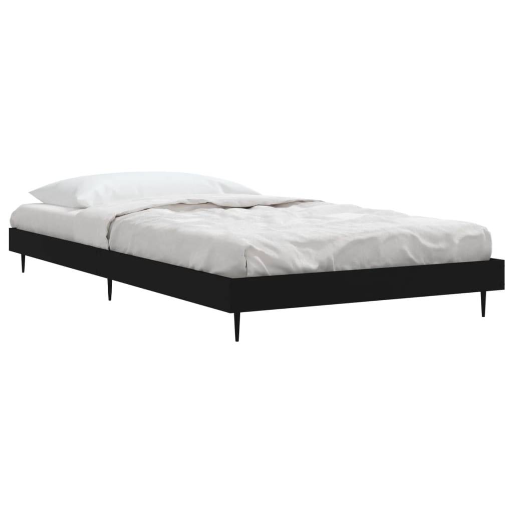 vidaXL Bettgestell Schwarz 100x200 cm Holzwerkstoff