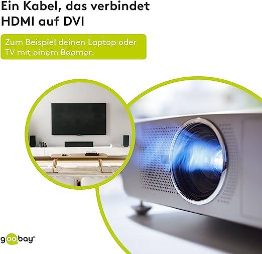 Goobay 51581 DVI-D auf HDMI Kabel / Monitorkabel Full HD 1080p / HDMI Adapterkabel Bildschirmkabel / Schwarz / 3 Meter