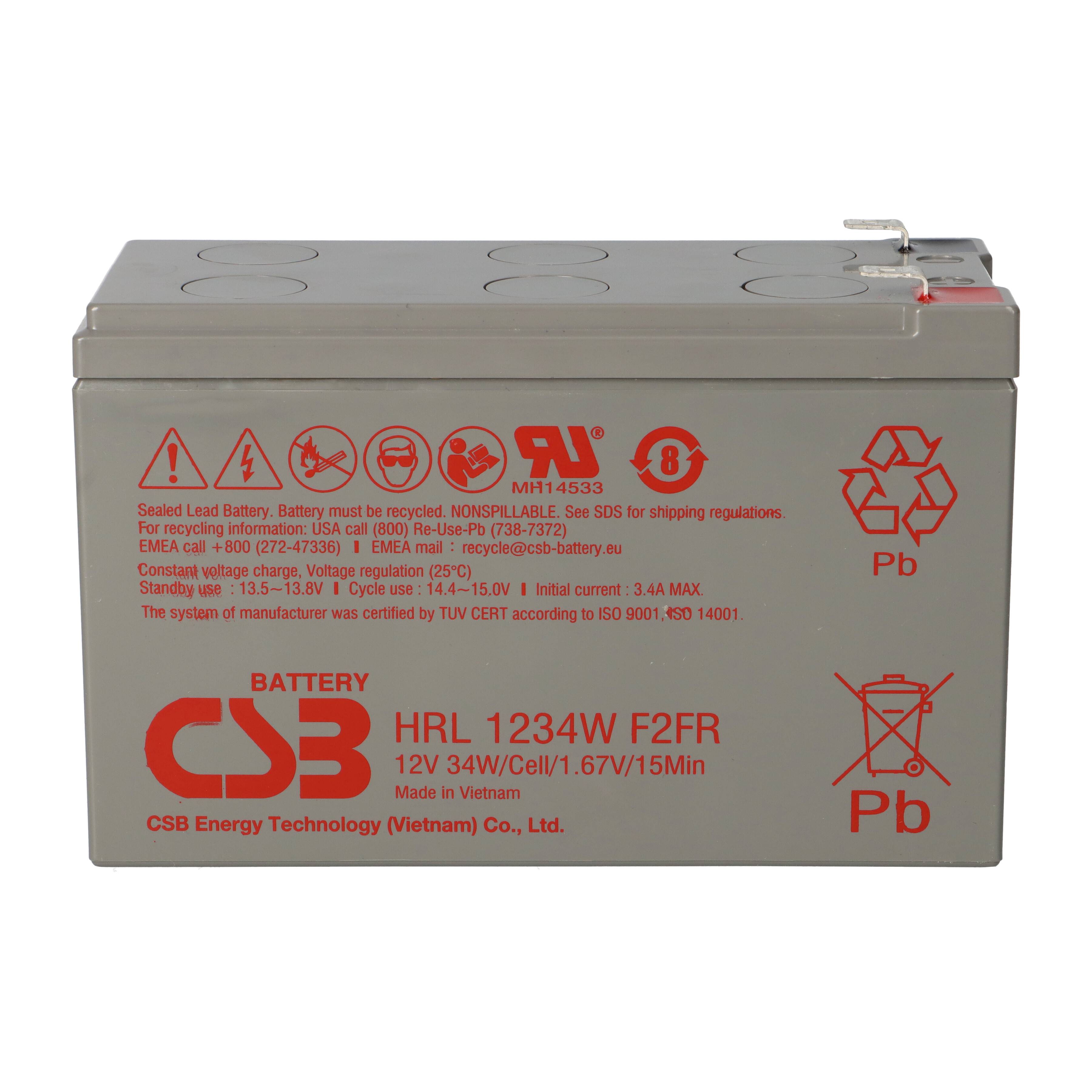 CSB-HRL1234WF2-FR 12V 8,5Ah Akku CSB AGM Bleibatterie