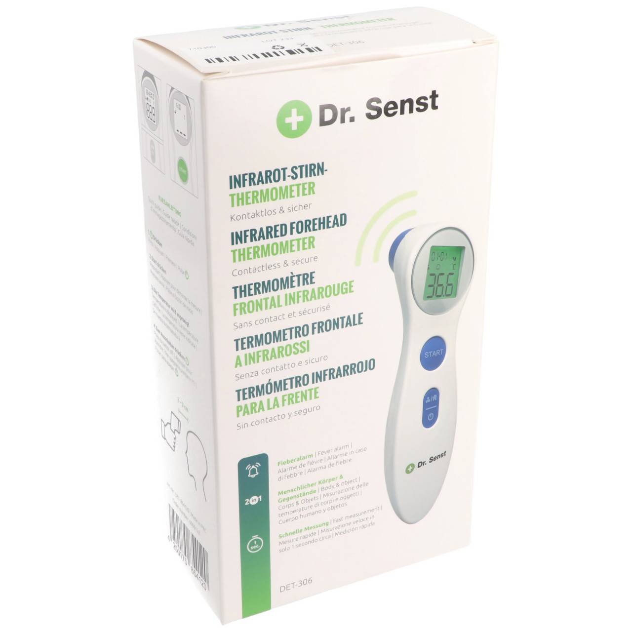 Dr. Senst® Infrarot Stirn-Thermometer DET-306 kontaktlos & sicher