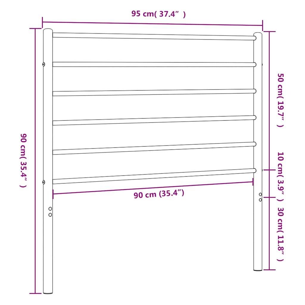 vidaXL Kopfteil Metall Schwarz 90 cm