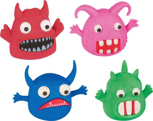 Brunnen Monster Radierer Blau, Grün, Rot, Rose 4 Stück(e)