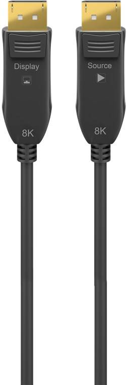Goobay 64868 AOC DisplayPort Kabel 2.0 / UHD 8K @ 60Hz Monitorkabel / Glasfaser Kupfer Bildschirmkabel / Schwarz / 30m