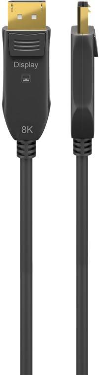 Goobay 64868 AOC DisplayPort Kabel 2.0 / UHD 8K @ 60Hz Monitorkabel / Glasfaser Kupfer Bildschirmkabel / Schwarz / 30m