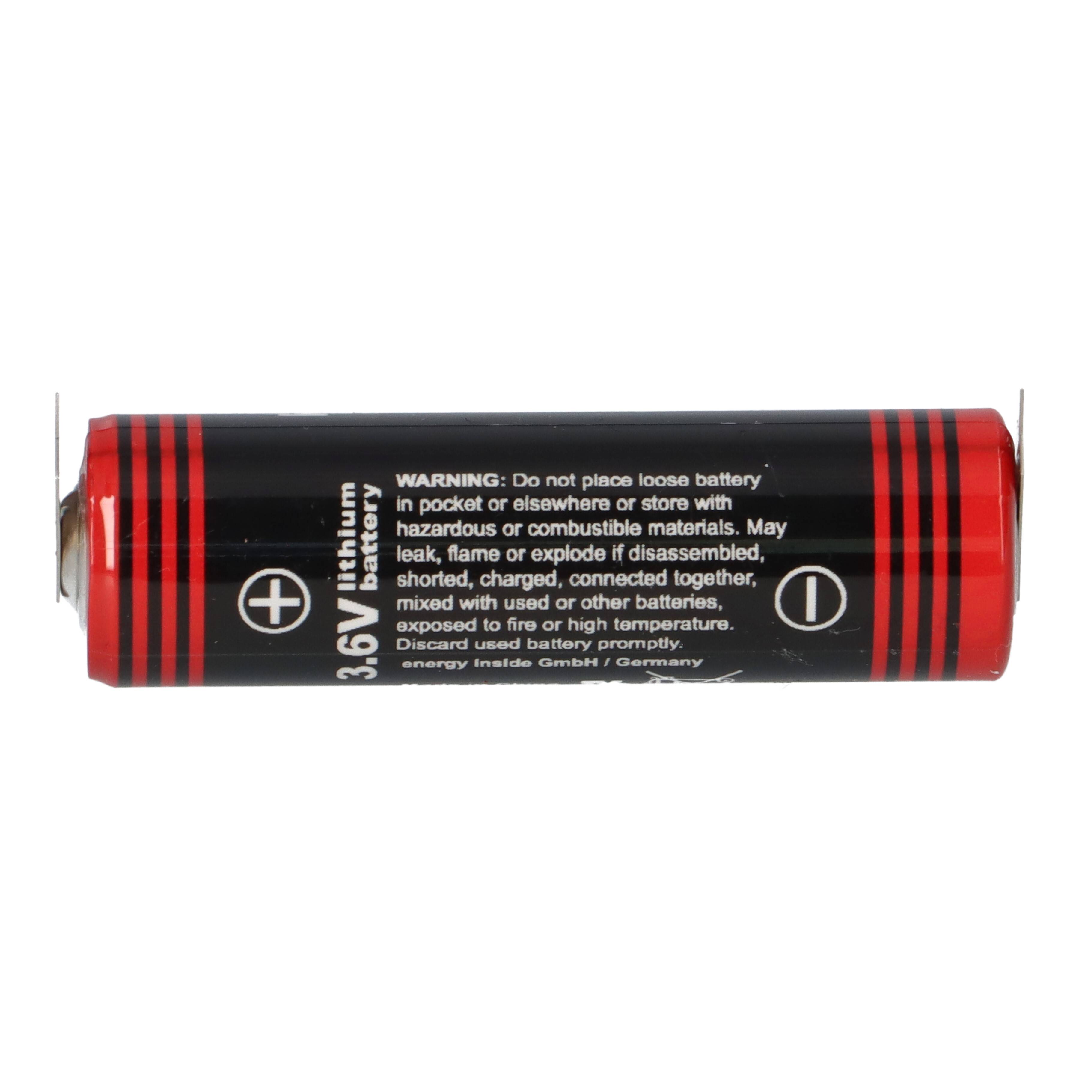 Kraftmax LS14500 3,6V 2,6Ah AA Li-SOCl₂ – 2 Printpins +/-
