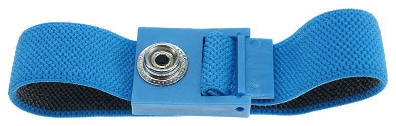 ESD-Armband, 10 mm Druckknopf, hellblau, 220 mm