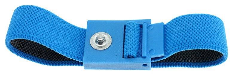 ESD-Armband, 3 mm Druckknopf, hellblau, 220 mm