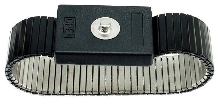 ESD-Armband, 3 mm Druckknopf, Metall