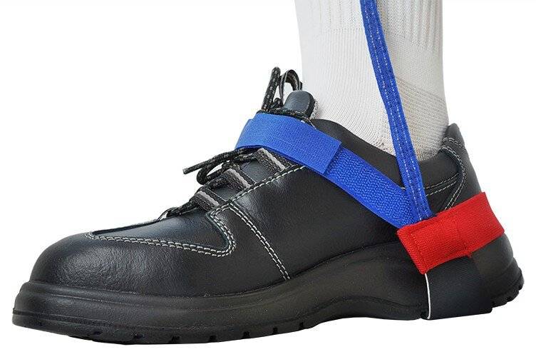 ESD-Fersenband mit Klettverschluss, 1 MOhm, blau/rot