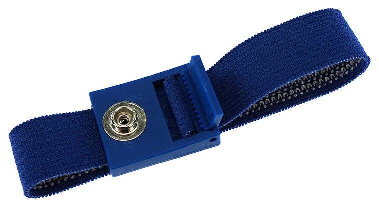 ESD-Armband, 7 mm Druckknopf, verzahnter Verschluss, dunkelblau, 220 mm