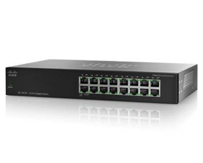 Cisco SMB SG100-16 Nicht verwalteter Netzwerk-Switch L2 Schwarz