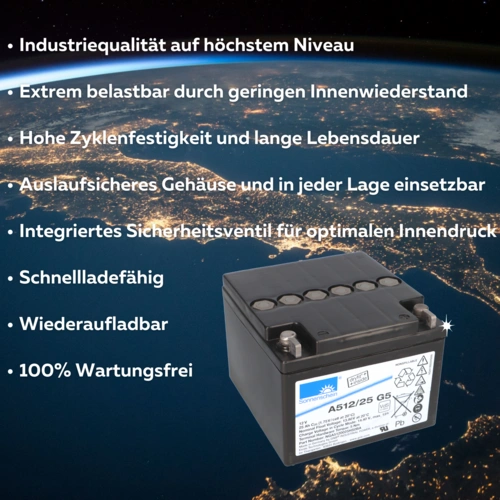 Sonnenschein Bleigel Akku 12V 25Ah Dryfit A512/25G5 VdS Zulassung Sonnenschein Bleigel Akku 12V 25Ah Dryfit A512/25G5 VdS Zulassung