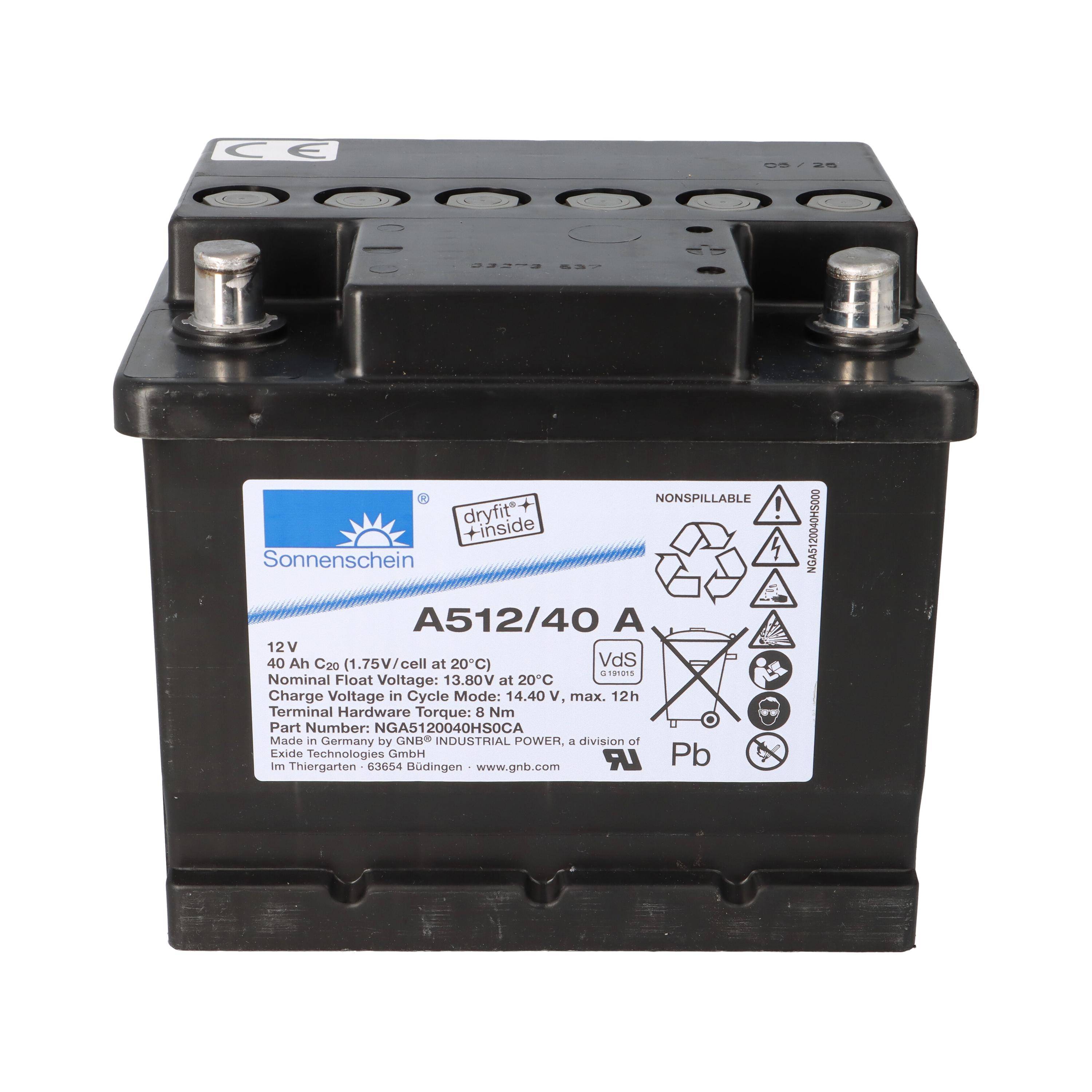 Sonnenschein Bleigel Akku 12V 40Ah Dryfit A512/40A VdS Zulassung