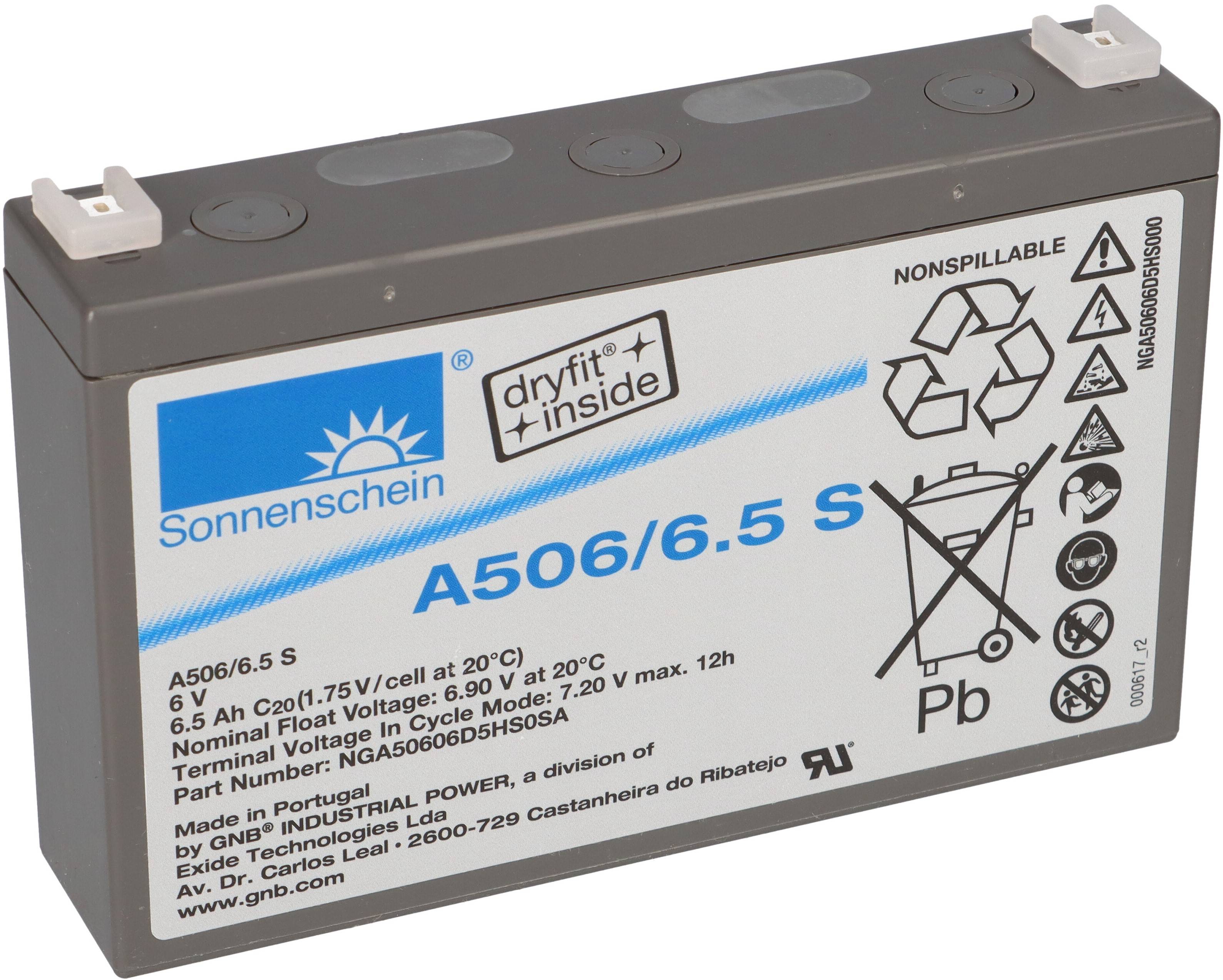 Sonnenschein Bleigel Akku 6V 6,5Ah Dryfit A506/6.5S