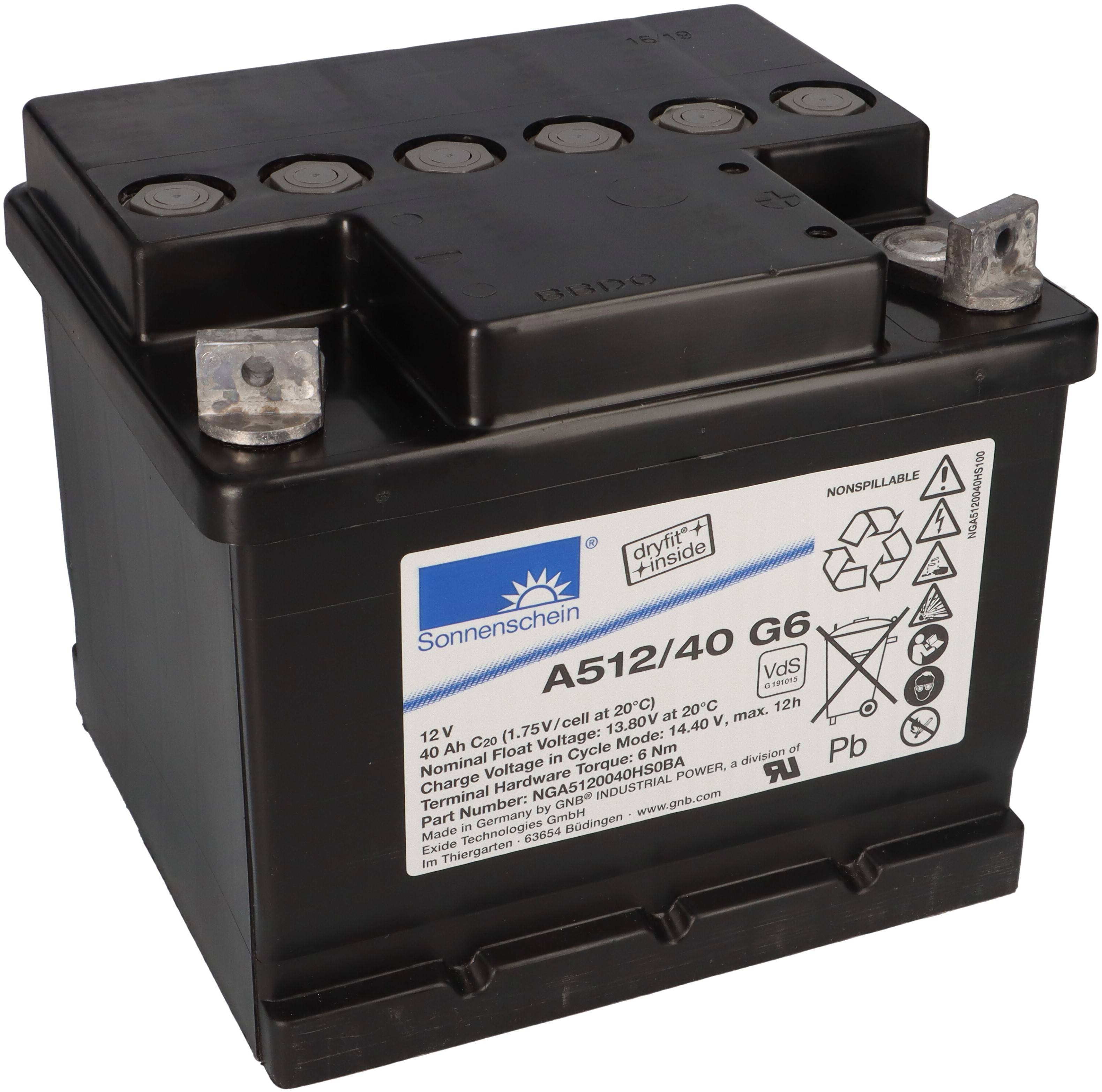 Sonnenschein Bleigel Akku 12V 40Ah Dryfit A512/40G6 M6 VDS Zulassung G191050