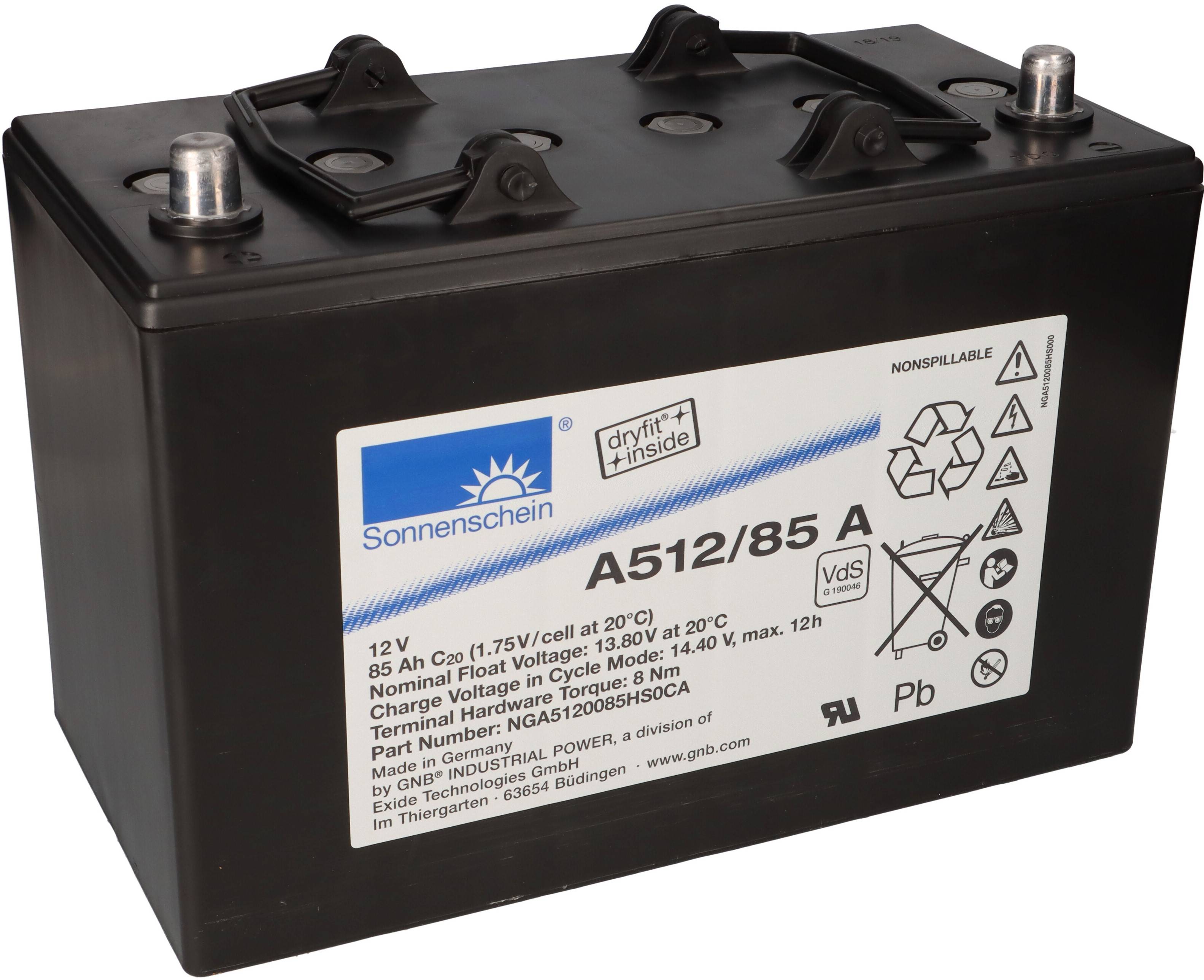 Sonnenschein Bleigel Akku 12V 85Ah Dryfit A512/85A VdS Zulassung