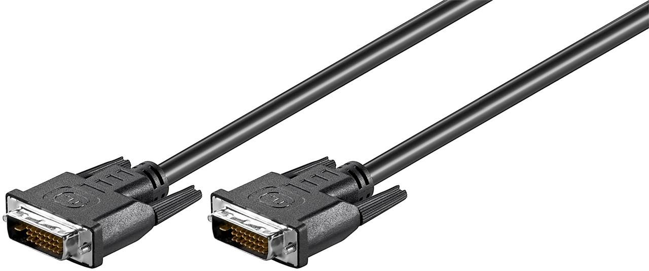 Goobay 68084 DVI auf DVI Kabel Bildschirmkabel / Full HD Monitorkabel / DVI D Dual Link 24+1 Pin Stecker / Schwarz / 5m