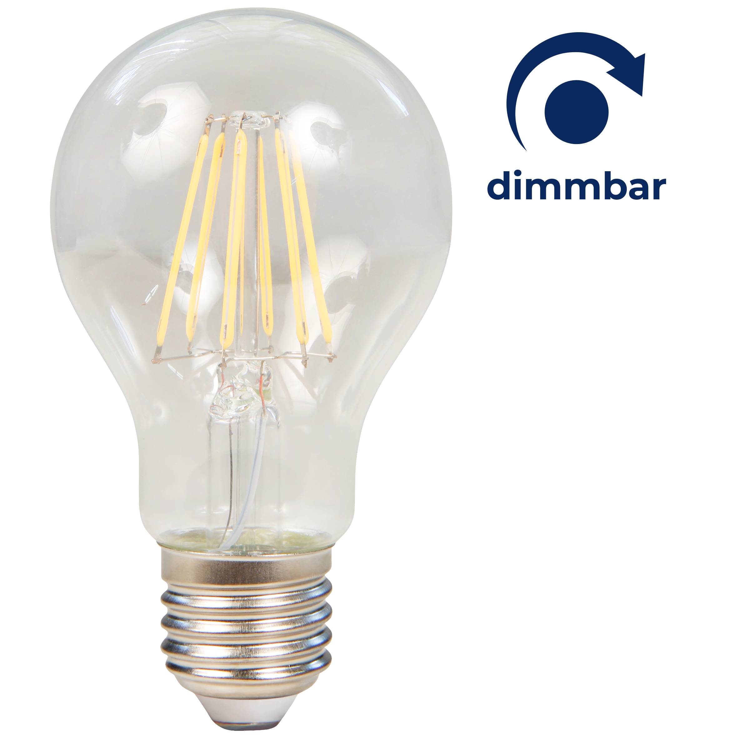 LED Filament Glühlampe McShine "Filed", E27, 7W, 820 lm, warmweiß, dimmbar, klar