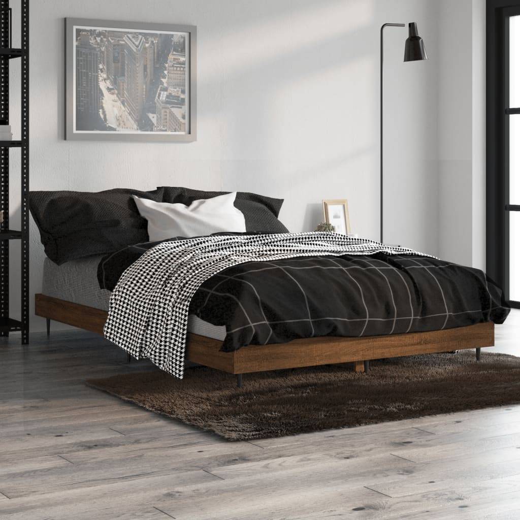 vidaXL Bettgestell ohne Matratze Braun Eiche 120x190 cm Holzwerkstoff