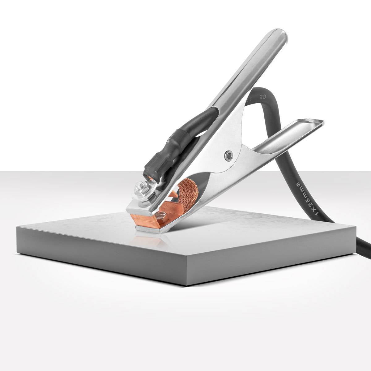 STAHLWERK Massezange 300 A Masseklemme 5 m Schweißkabel mit 25 mm² 9 mm Stecker