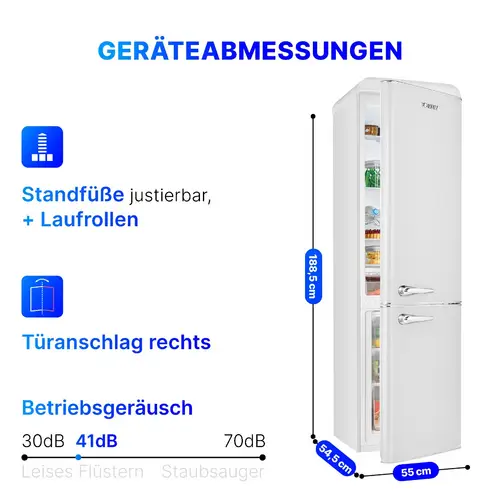 Bomann Retro Kühl-/Gefrierkombination KGR 7328.1 weiß 250 Liter Bomann Retro Kühl-/Gefrierkombination KGR 7328.1 weiß 250 Liter