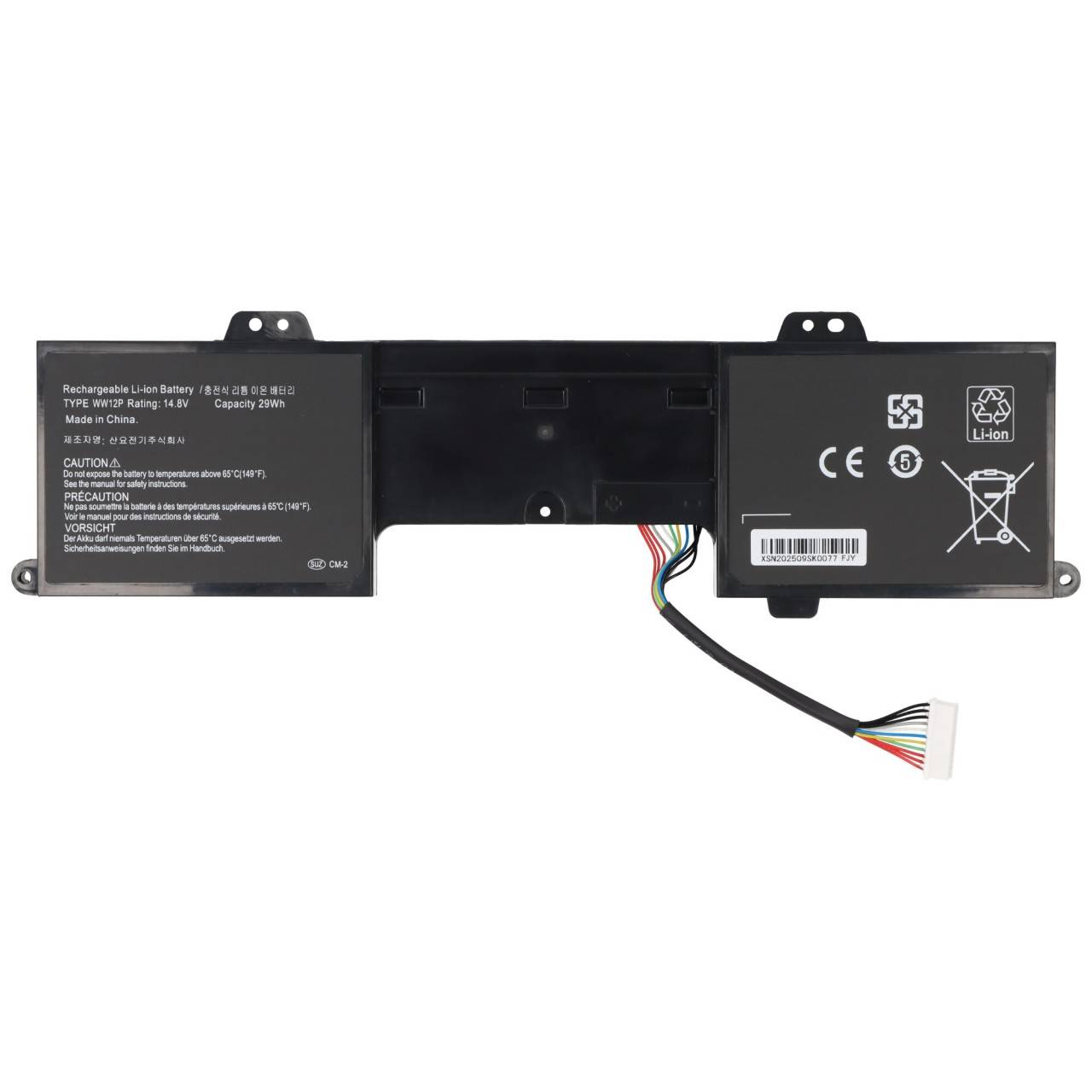 Akku passend für Dell Inspiron DUO 1090 Tablet PC, Li-Polymer, 14,8V, 1950Ah, 29Wh, schwarz