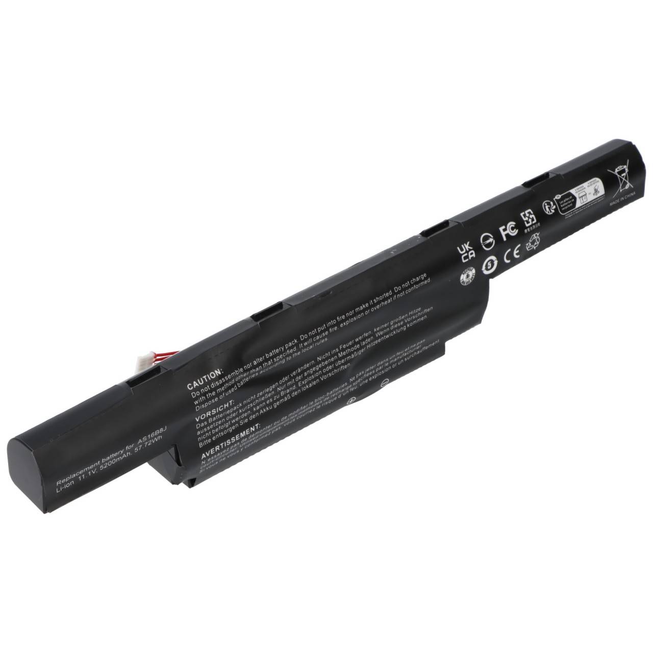 Akku passend für Acer Aspire E5-575G-53VG, E5-575-33BM, AS16B5J, AS16B8J, 11,1V, 5200mAh