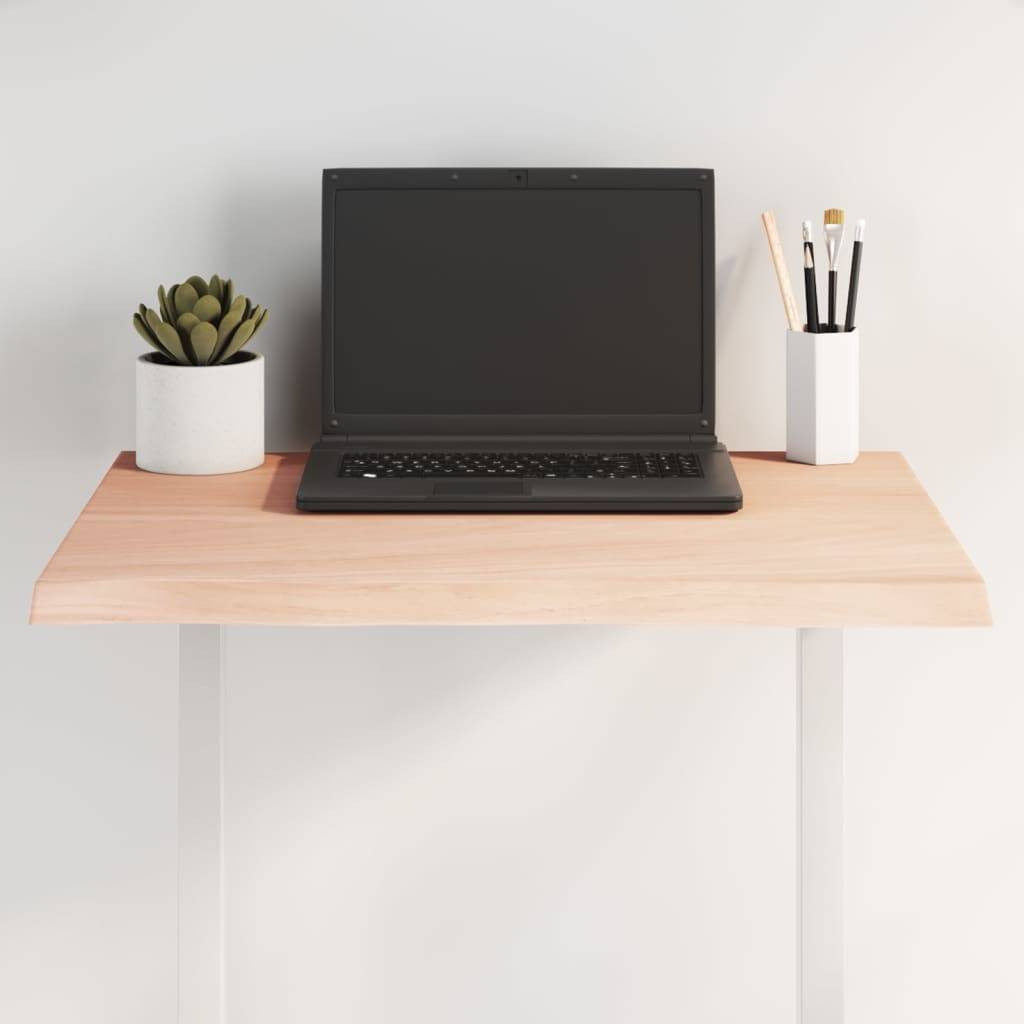 vidaXL Tischplatte 60x60x2 cm Massivholz Eiche Unbehandelt Baumkante