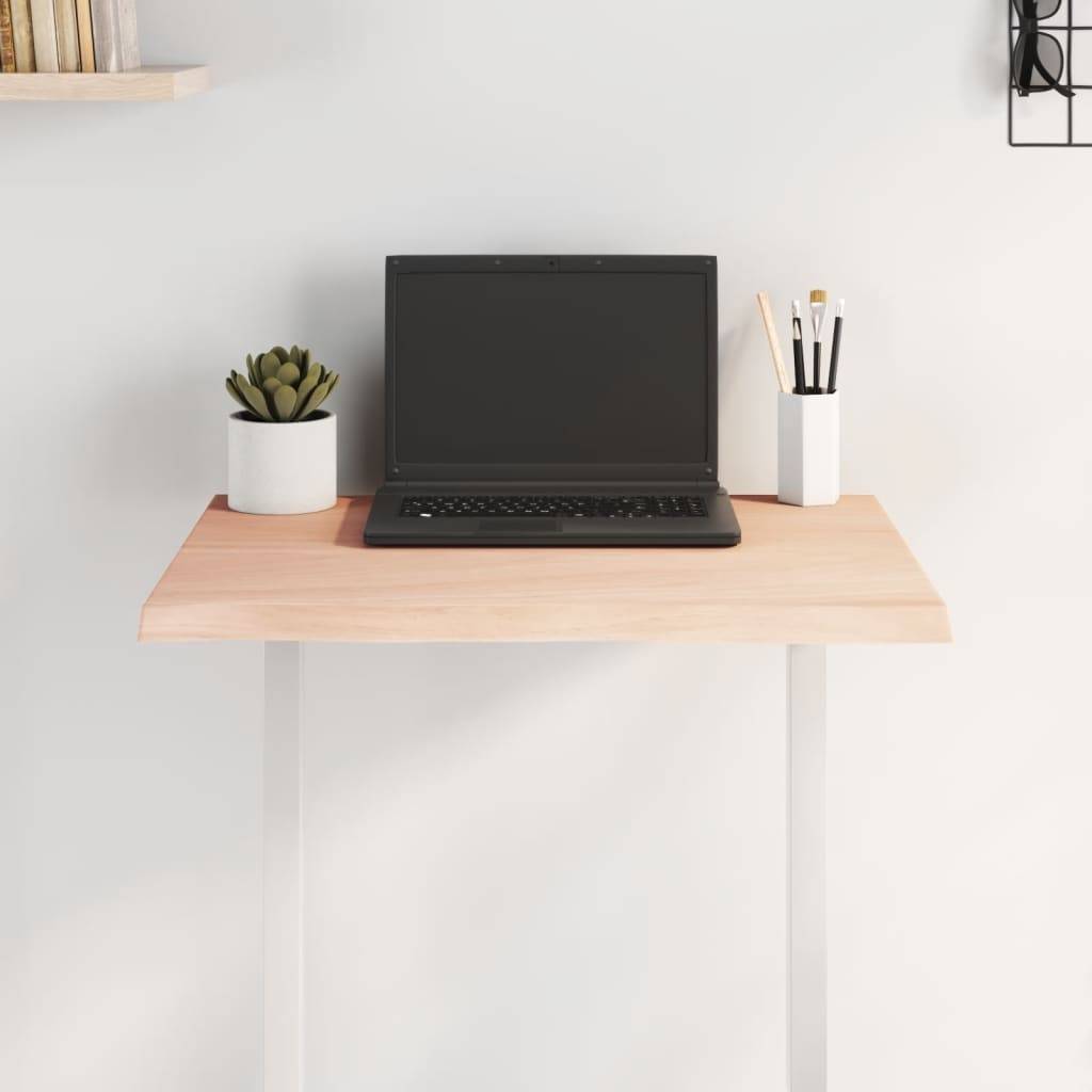 vidaXL Tischplatte 60x60x2 cm Massivholz Eiche Unbehandelt Baumkante
