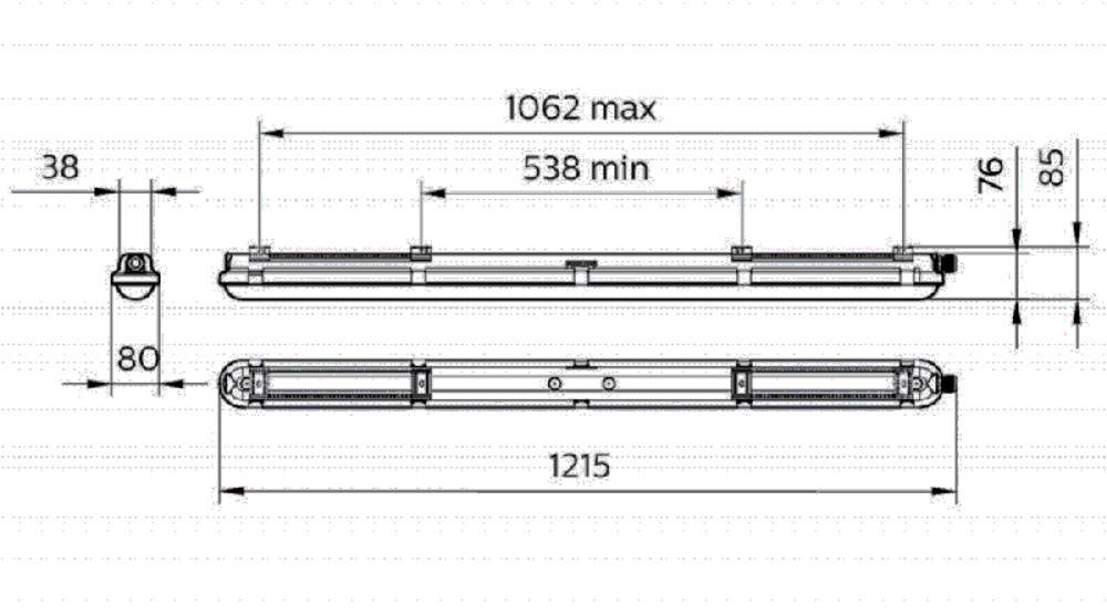 Philips PHIL CoreLine FR-Leuchte IP65 502222991200mm 29W 4000lm 4000K Ra80 V2a
