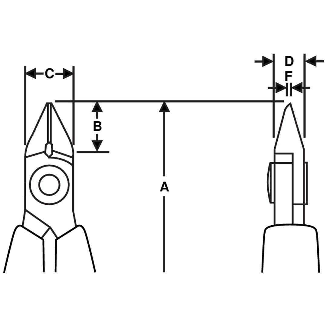 Bahco Seitenschneider mit ovalem Kopf 0.1 mm-0.8 mm