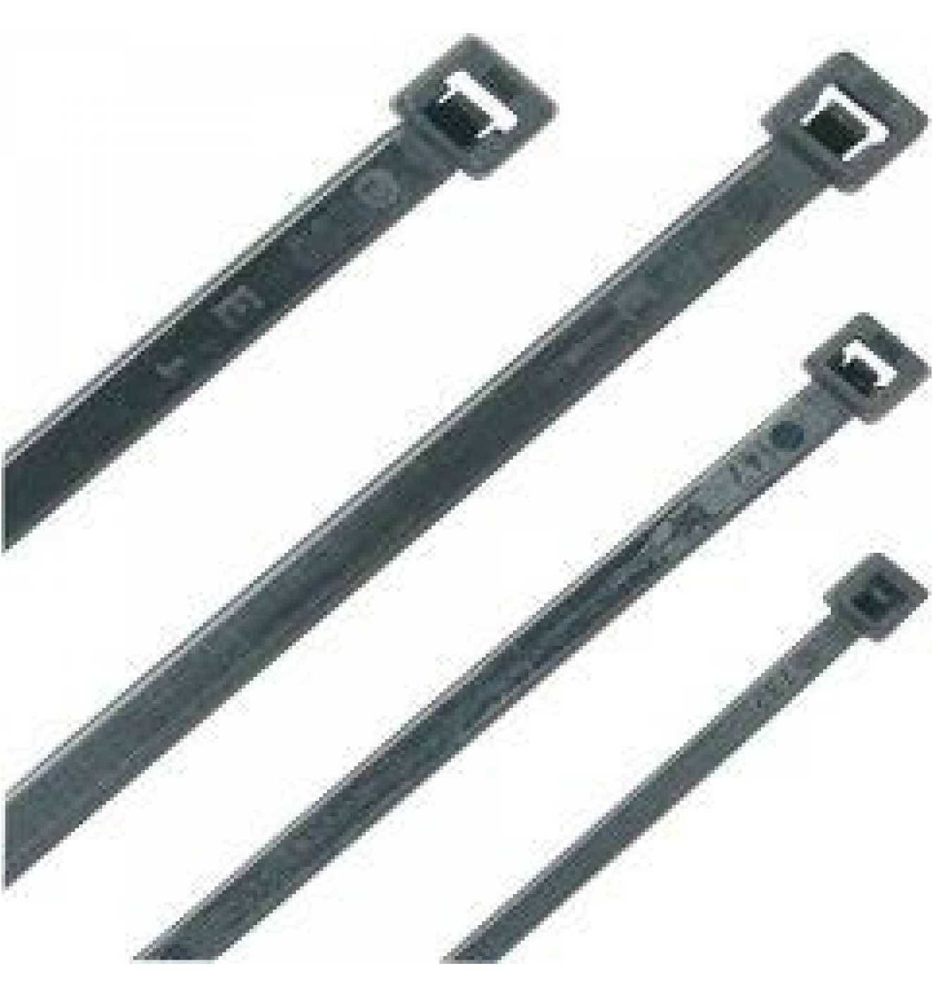 Heidemann Nylon - Kabelbinder schwarz 200 X 4,8, UV-beständig, 100 St. SB