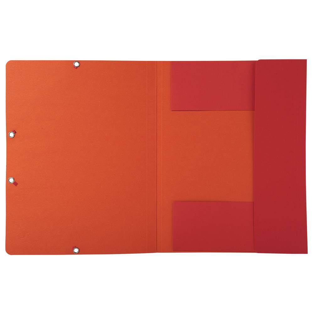 Exacompta 25x Sammelmappe +Gummizug 3 Klappen A4 RC Kart. Rot 56985E