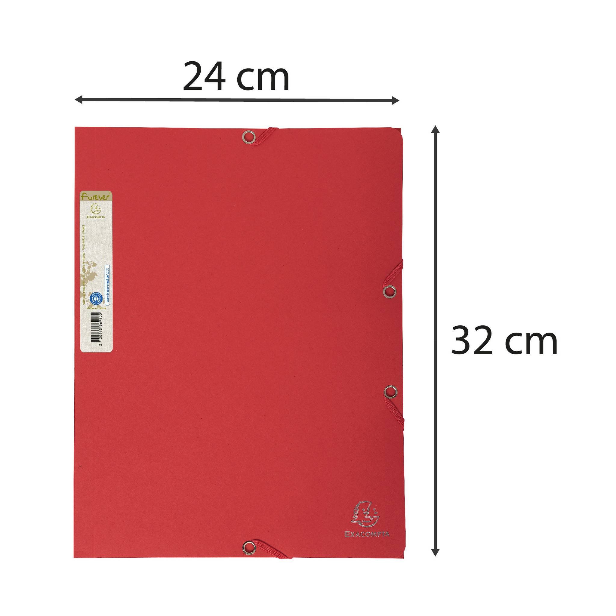 Exacompta 25x Sammelmappe +Gummizug 3 Klappen A4 RC Kart. Rot 56985E