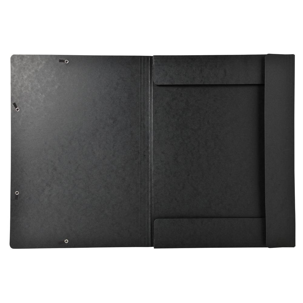 Exacompta 5x Sammelmappe + Gummizug 3 Klappen Karton 600g/qm A3 Schwarz 59502E