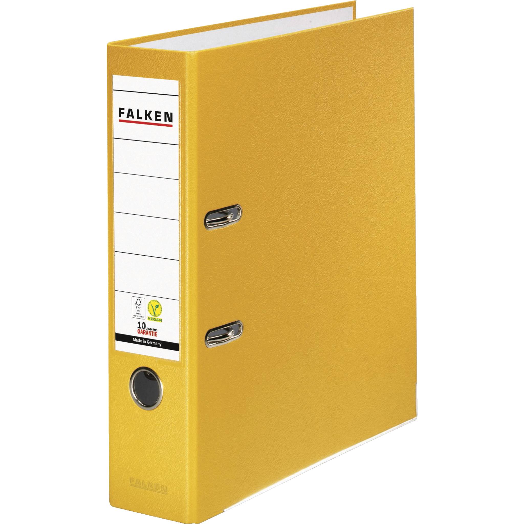 Falken 20x PP-Color-Ordner A4, Rücken 80mm, mit Einsteckschild, Gelb, 09984048F